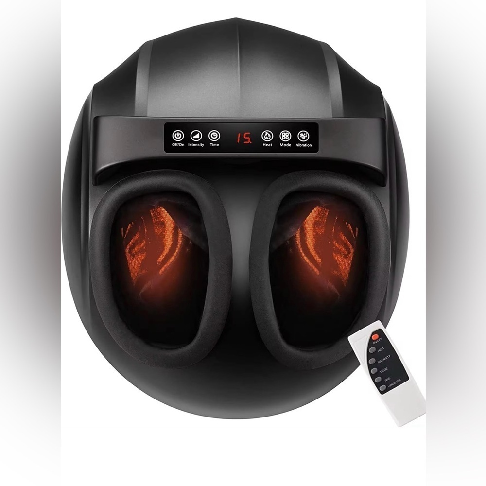 Electric Foot Massager Machine Deep Tissue Massage Heat Vibration Compression‌